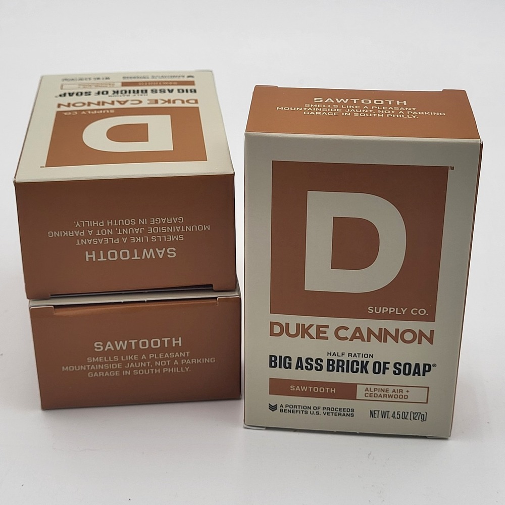 Lot of 3 Duke Cannon Sawtooth Half Ration Brick of Soap 4.5oz